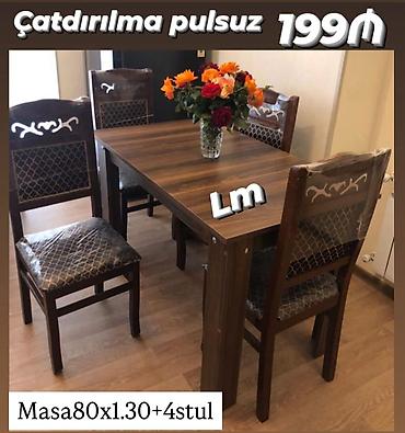 tap az metbex stol stul: Mətbəx/Qonaq otağı üçün masa dəsti - Komplekt: 1 masa + 4 stul - — 1