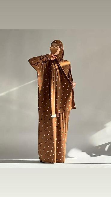 Повседневные платья: Повседневное платье, Made in KG, Осень-весна, Длинная модель, Трикотаж, Оверсайз, XL — 1