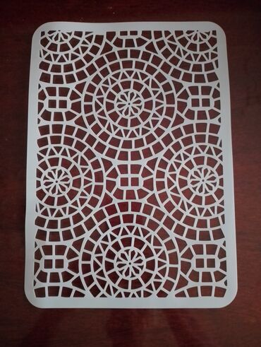mermer boya: Lazer kəsimli naxışlı şablon ÖICÜLƏRİ 21×30 an. Sayı məhduddur. vats