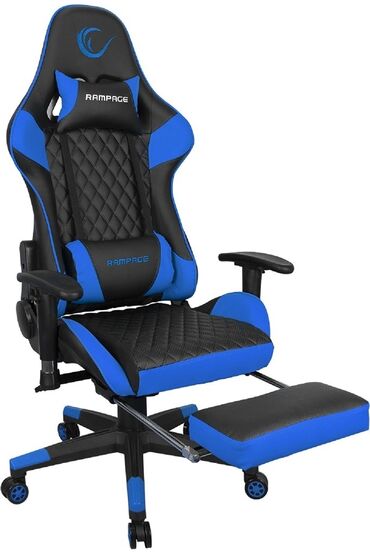 gaming chair: RAMPAGE KL-R61 STYLES BLUE & BLACK GAMING CHAIR ÜMUMI MƏLUMAT