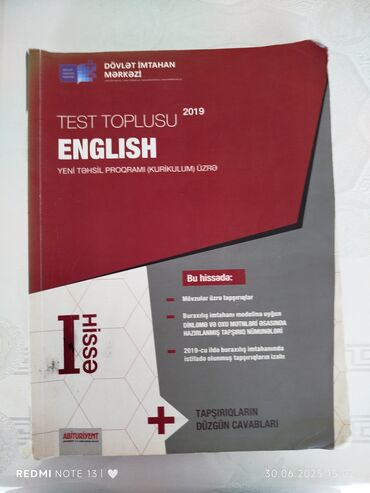 riyaziyyat 5 ci sinif dim test pdf 2024: İngilis dili Testlər 11-ci sinif, DİM, 1-ci hissə, 2019 il
