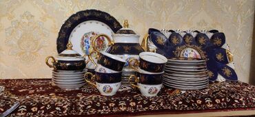 dest: Çay dəsti, rəng - Göy, Kobalt, Madonna, 6 nəfərlik, Czech Republic
