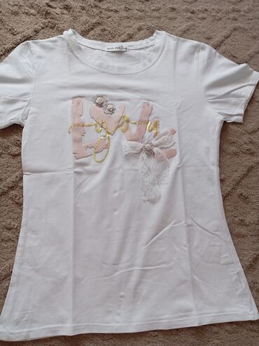 mrežasta majica: M (EU 38), Cotton, color - White