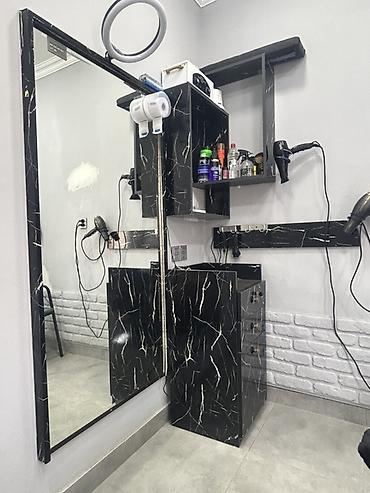 Другая салонная, медицинская мебель: Bərbər salon mebeli Güzgü 1.60 eni isə 0.80 kənarları işiqlı 1 ədəd — 4