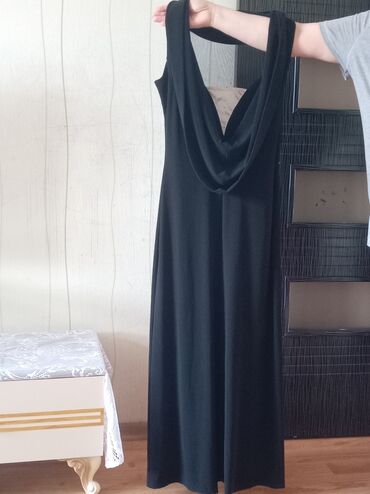 Ziyafət donları: Qara rəngli uzun ziyafət/libas - Model: düz kəsimli, maxi uzunluq - — 9