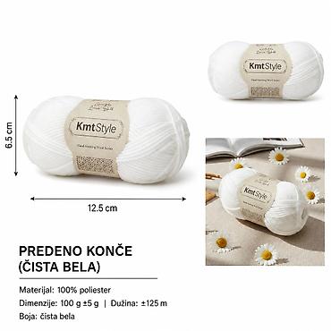 KMT Mrežasta vlakna trostruko upleteno predivo za bebe – belo -