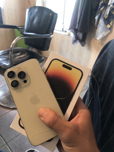 сот телефон fly: IPhone 14 Pro, 512 GB, Desert Titanium, Qırıq, Face ID