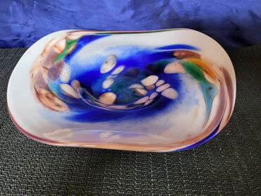 Kuhinjski setovi: Murano nov komplet za na sto,rucni rad iz 70ih. Set tanjir za — 9