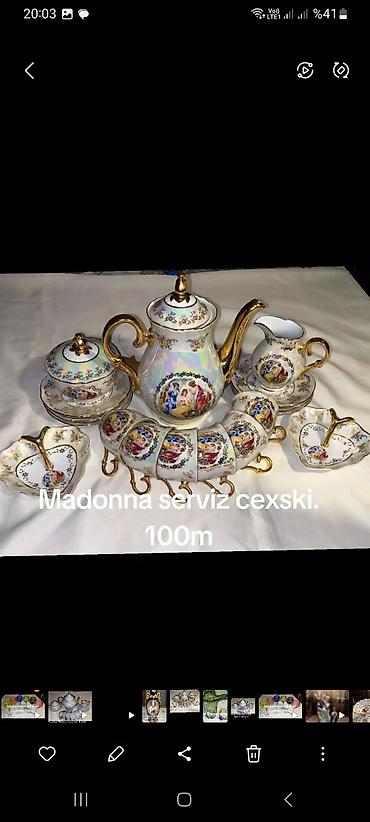 madonna çay desti: Çay dəsti, rəng - Ağ, Farfor, Madonna, 6 nəfərlik, Çexiya — 1