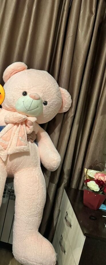 стоимость плюшевых медведей: 🧸 Огромный плюшевый мишка — 170 см! Продаю нового мишку нежно-розового