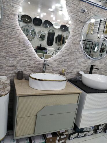 divar kagzi: Hamam mebeli dəsti – müasir dizayn - Asma tipli hamam dolabı