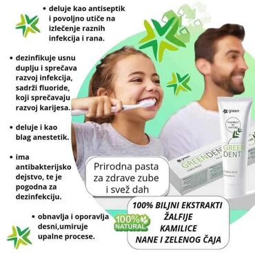 torbe na rame replay: Green dent 🍀 pasta za zube 😀 100%biljni ekstrakti žalfije kamilice i