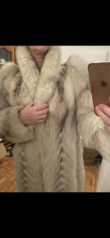 Krzneni kaputi: M, Sa postavom, Polarna lisica, bоја - Bež — 9