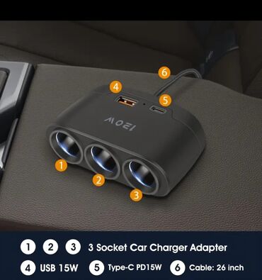 Digər avtoelektronika: Avtomobil üçün çoxportlu şarj adapteri 8AZN-dən başlayaraq. - — 10