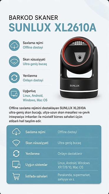 antivirus: Barkod skanerlər – professional həllər toplanması 1) SUNLUX XL2360A - — 3