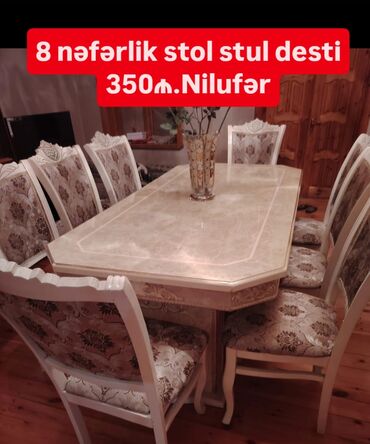 продам стол и стулья: Qonaq otağı üçün, 8 stul