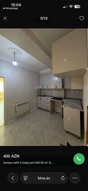 zigda kirayə evler: İcarə üçün 2 otaqlı mənzil – 55 m² • Plan: işıqlı zal, yataq otağı — 8