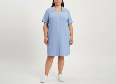 sukienki koszulowa biała: Essence, Women`s dress, size 6XL