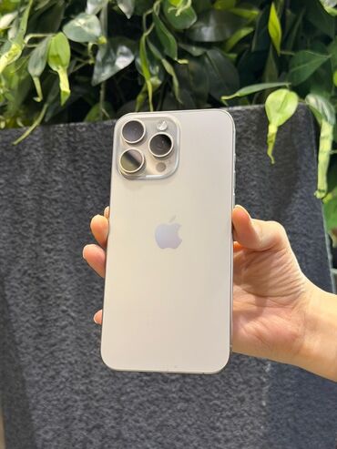 апл воч: IPhone 15 Pro Max, Колдонулган, 256 ГБ, Natural Titanium, Заряддоочу түзүлүш, Коргоочу айнек, Каптама, 94 %