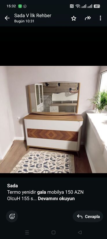 пластиковые окна в баку цена: *Sada* Termo yenidir *gala* mobilya 150 AZN OlcuH 155 sm D 47 sm E 124