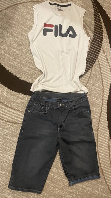 женские джинсовые шорты в горох: Джинсы и брюки, Б/у
