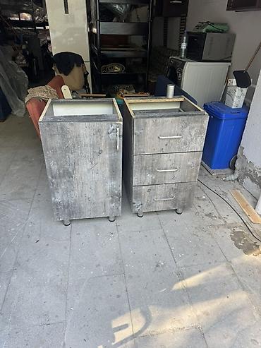 Mətbəx üçün alt şkaf dəsti - Material: ağac teksturalı laminat panel
