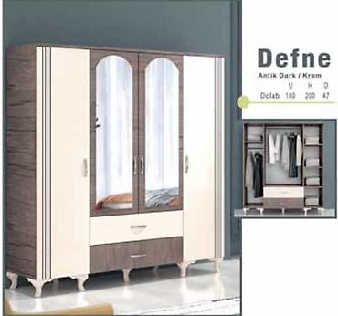 atotsi mebel: Defne qarderob – Antik Dark/Krem rəng kombinasiya Fabrik istehsalı — 1