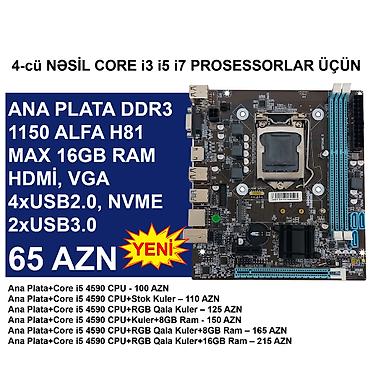 Материнские платы для ПК: Ana Plata "DDR3 LGA 1150 Alfa H81" ⭐DDR3 LGA 1150 Alfa H81 (Yeni) - 65 — 1