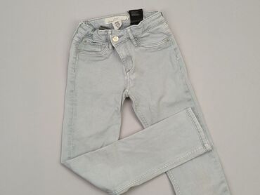 jeansy zamek z tyłu: Spodnie jeansowe, H&M, 9 lat, 128/134, stan - Dobry