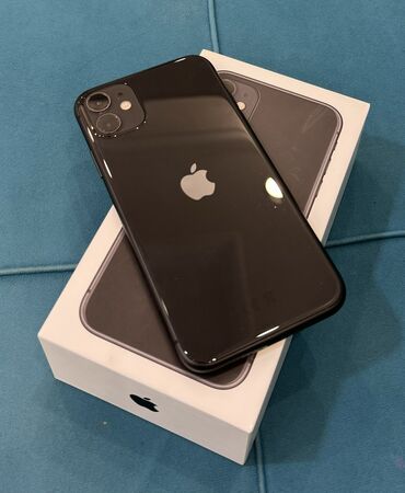 Apple iPhone: IPhone 11, Б/у, 128 ГБ, Черный, Чехол