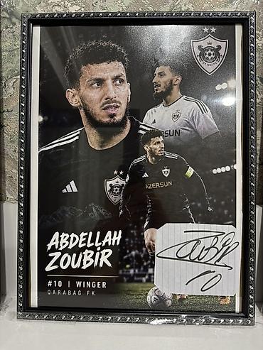 qarabağ gent: Abdellah Zoubir Original imzasi ile temalı imzalı poster (çərçivəli) — 3
