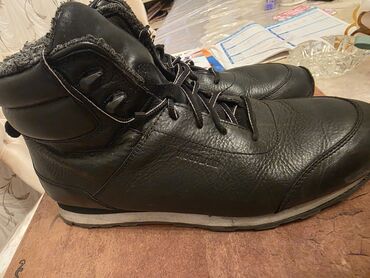 Botinkalar: Qış üçün kişi botları - Rəng: qara - Material: dərili üst hissə - — 1