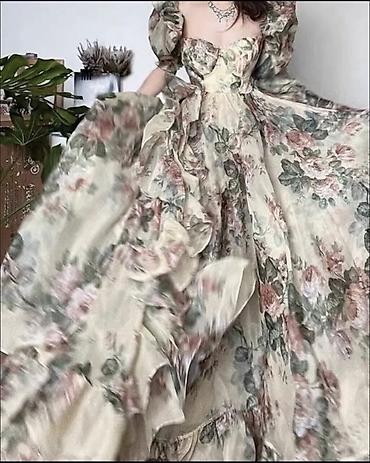 guzdək daşı: Romantik çiçək naxışlı ziyafət-gecə geyimi - Stil: Vintage ilhamlı — 3