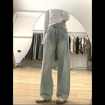 ❗️❗️НОВЫЕ❗️❗️ Широкие голубые джинсы baggy с лёгким эффектом
