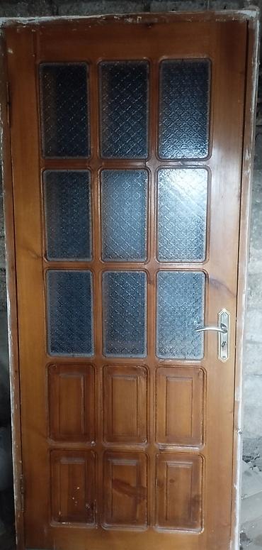 qapi taxta: Şüşəli taxta iç qapı - Material: tam ağac (taxta) karkas, təbii ağac — 1