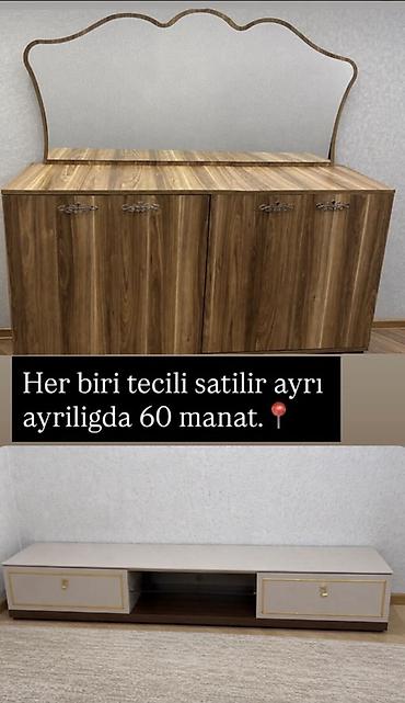 Ev üçün mebel: Mebel dəsti – güzgülü konsol və TV stendi 1) Güzgülü konsol: - — 2