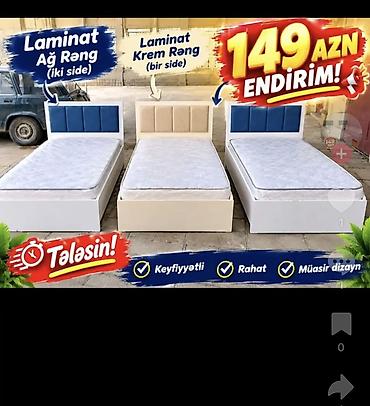 divan kreslo təmiri: Müasir dizaynlı tək nəfərlik çarpayı – laminat korpuslu model — 1