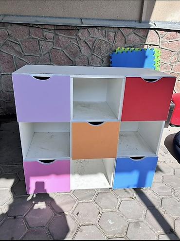 toy: Детский модульный стеллаж для садика с ячейками и цветными фасадами — 1
