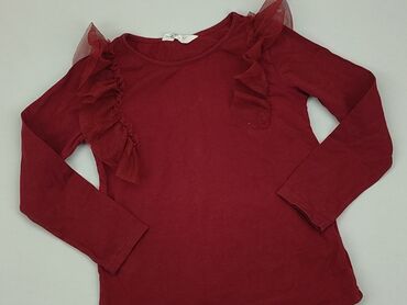 czerwona bluzka koronka: Bluzka, H&M, 5-6 lat, 110-116 cm, stan - Dobry