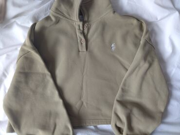 рестоврация одежды: Укороченная толстовка Polo Ralph Lauren(не оригинал) цвета хаки с