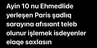 sumqayitda resdarana: Ofisiant tələb olunur, Restoran — 1