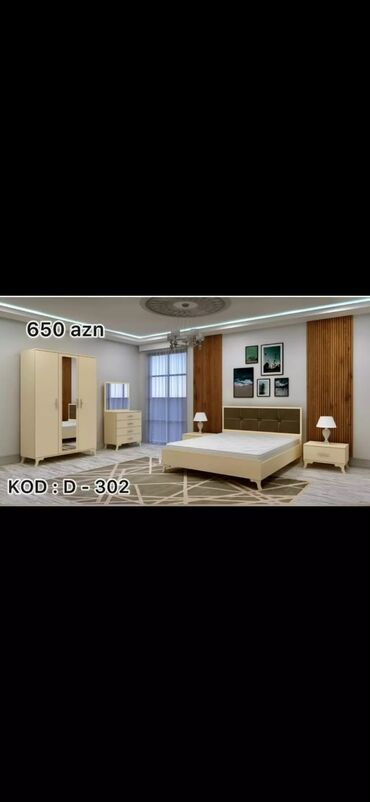 Yataq otağı dəstləri: İkinəfərlik çarpayı, 2 tumba, Termo, Dolab, Azərbaycan, Yeni — 12