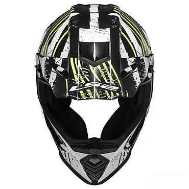 cena kacige: LS2 Fast Do motocross kaciga u crno-beloj boji sa žutim detaljima — 4