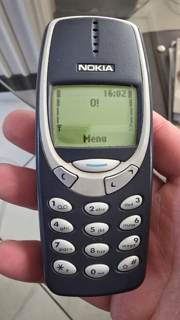 кнопочные телефоны купить: Nokia 3310, Б/у, < 2 ГБ, цвет - Синий, 1 SIM