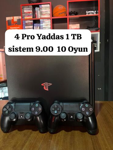 playstion 4: Ps 4 Pro Yaddas 1 TB Sistem 9.00 prosifka Olunub Yaddasinda 10 Eded