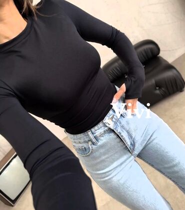 Bluze: XL, Likra, Jednobojni, bоја - Crna — 6