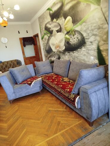 Divanlar: Künc divan, İşlənmiş, Açılan, Bazalı, Vеlur parça, Çatdırılma yoxdur — 1