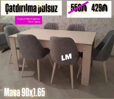 Masa və oturacaq dəstləri: Möhtəşəm HAZIR FABRİK istehsalı masa dəsti👑 Qiymət : Masa 90x1.65