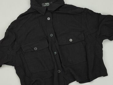 eleganckie czarne bluzki z dekoltem: Shirt, Bershka, XS (EU 34), condition - Very good