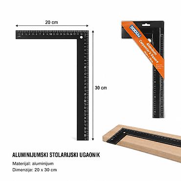 KMT crni uglomjer 2315198 Opis: Crni aluminijumski stolarski ugaonik